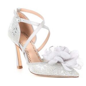 Muse by Marchesa Flower Ornamented Lace Dress Pumps